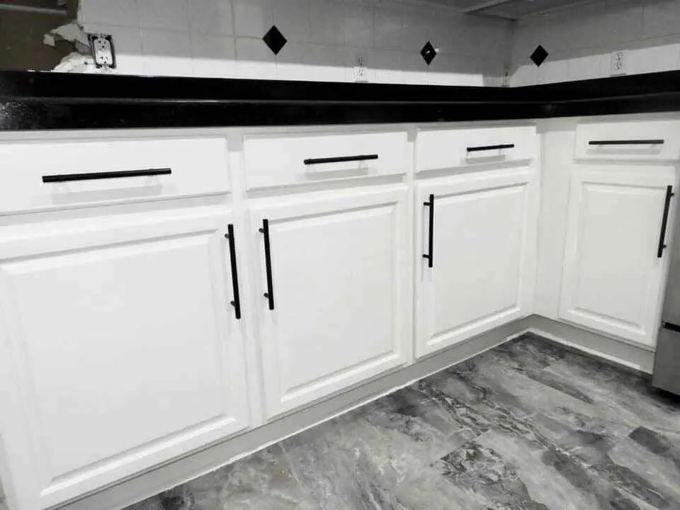 White doors with black hardware