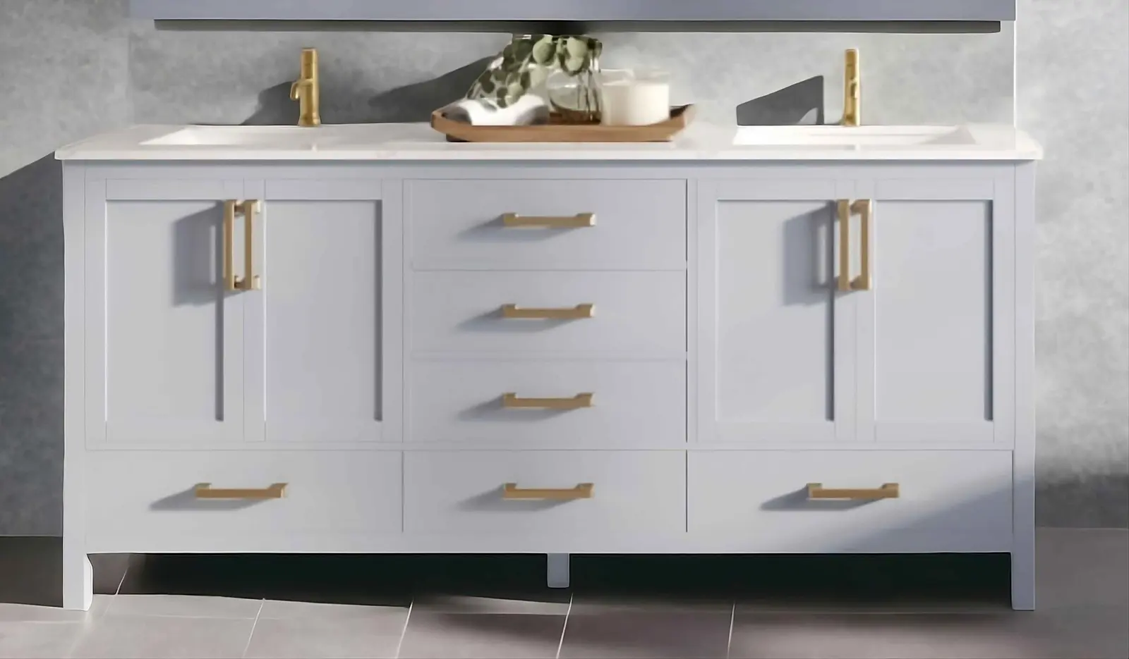 White Shaker vanity